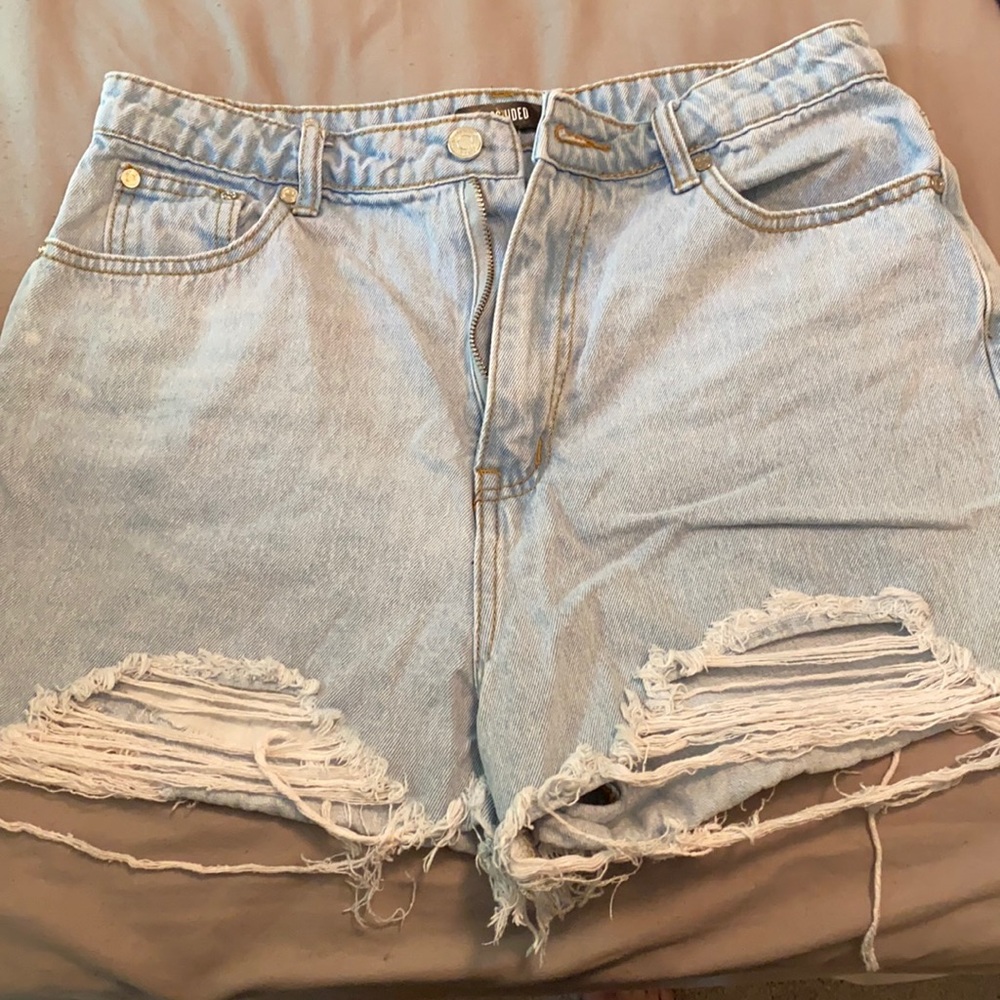 High waisted jean shorts
